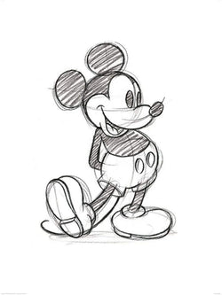 Art Print Mickey Mouse Sketched Single 60x80cm