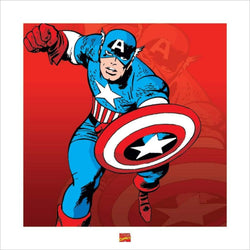 Art Print Captain America Marvel Comics 40x40cm