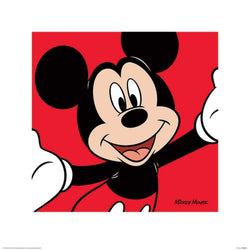 Art Print Mickey Mouse Red 40x40cm