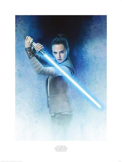 Art Print Star Wars The Last Jedi Rey Lightsaber Guard 60x80cm