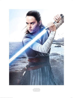 Art Print Star Wars The Last Jedi Rey Engage 60x80cm