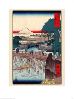 Art Print Hiroshige - Ichkoku Bridge in the Eastern Capital 60x80cm