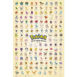 Pokemon – Pôster/impressão de TV Show/jogos (Kanto 151 – Todos os 151  Pokémons) (Tamanho: 61 x 91 cm), Shiny Copper Aluminum Frame, Shiny Copper  Aluminum Frame - 24 x 36