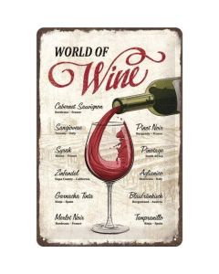 World of Wine Metal wall sign 20x30cm