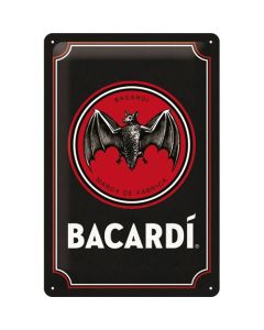 Bacardi Logo Black Metal wall sign 20x30cm