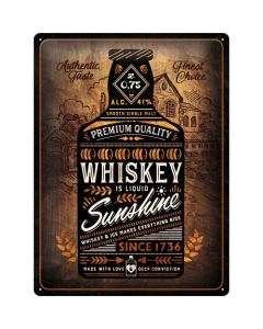 Whiskey Sunshine Metal wall sign 30x40cm