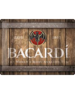 Bacardi Wood Barrel Logo Metal wall sign 30x40cm