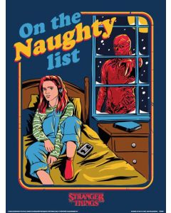 Stranger Things Christmas Naughty List Art Print 30x40cm
