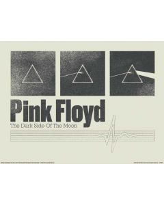 Pink Floyd Dark Side 50th Black & White Prisms Art Print 30x40cm