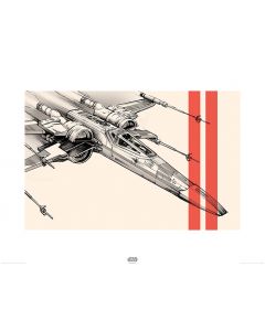Star Wars X-Wing Pencil Art Print 60x80cm
