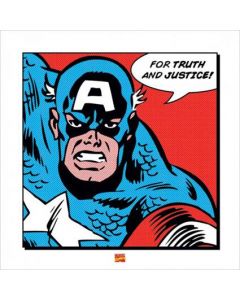 Captain America For Truth and Justice Print 40x40cm