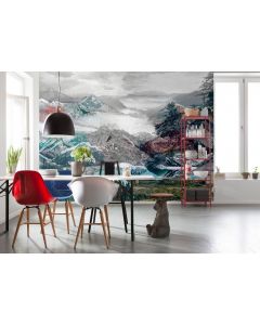 Mountain and valley 4-part Non-Woven Wall Mural 368x248cm