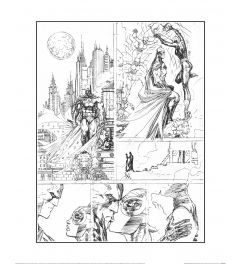 Batman & Catwoman Comic Panels Art Print 40x50cm