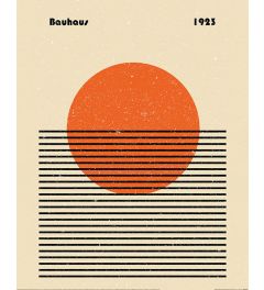 Bauhaus Orange Circle Sunrise Art Print 40x50cm