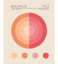 Bauhaus Pink Circle Kunstdruk 40x50cm