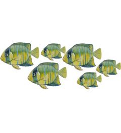Yellow Blue Fish (set of 6)