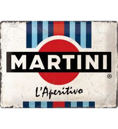 Martini L'Aperitivo Racing Stripes Metal wall sign 30x40cm