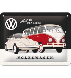 VW Meet The Classics Metal wall sign 15x20cm