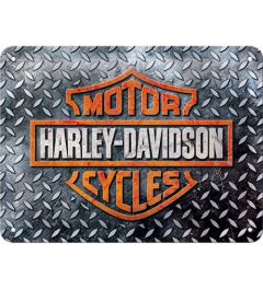 Harley Davidson Diamond Plate Metal wall sign 15x20cm