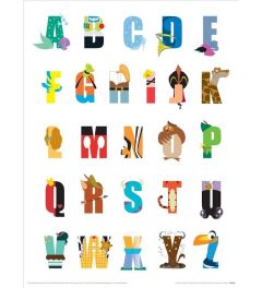 Disney Alphabet Art Print 30x40cm