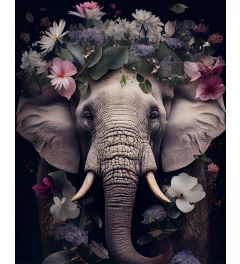 Flower Elephant Art Print 40x50cm