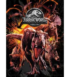 Jurassic World Fallen Kingdom Montage Art Print 30x40cm