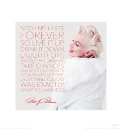 Marilyn Monroe Nothing Lasts Forever Art Print 40x40cm