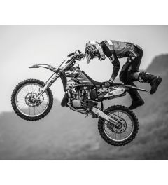 Motorbike Stunt Kunstdruk 40x50cm