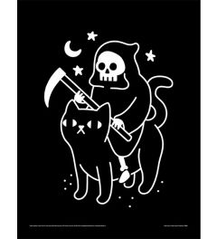 Obinsun Death rides a Black Cat Art Print 30x40cm