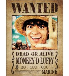 One Piece Wanted Luffy Art Print 30x40cm