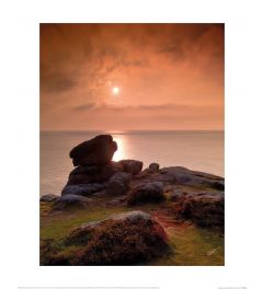 Mark Squire Cornish Sunset at Lands End Art Print 40x50cm