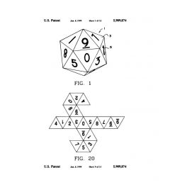 Twenty-Sided Dice Patent Fig 1 And 20 Art Print
