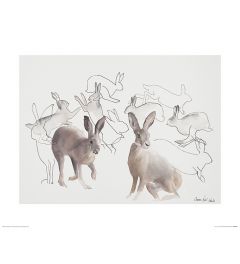 Jumping Hares Art Print Aimee Del Valle 40x50cm