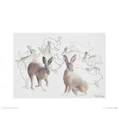 Jumping Hares Art Print Aimee Del Valle 30x40cm